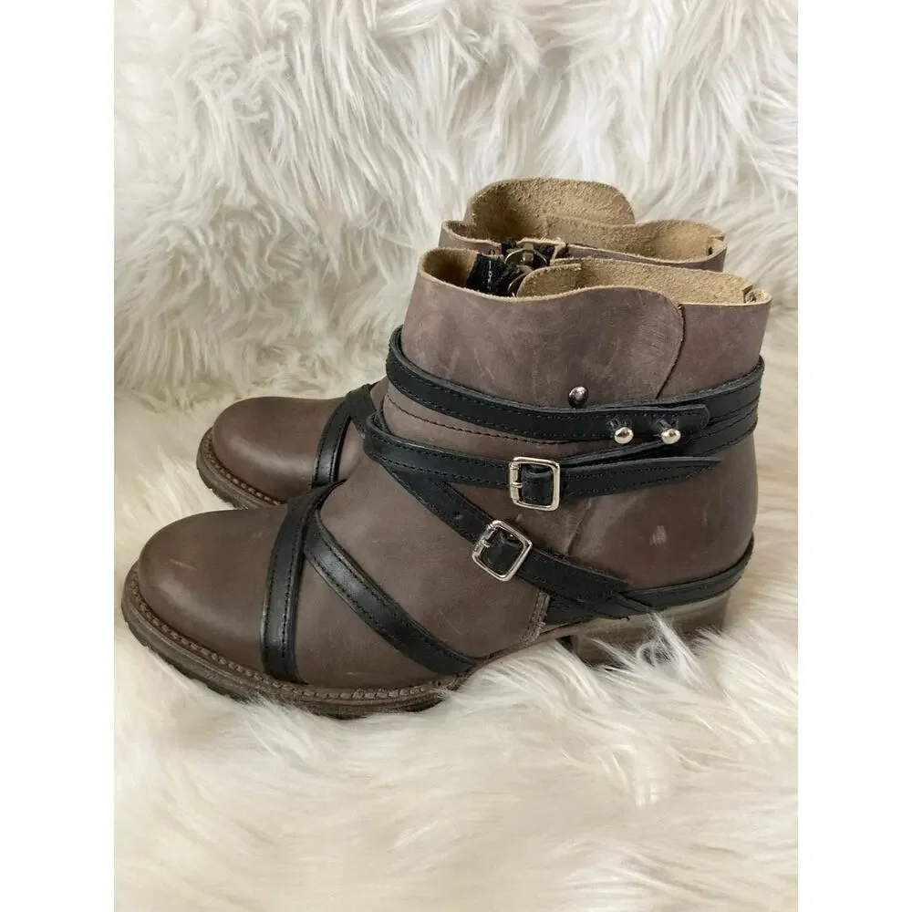 FREEBIRD Madison Booties Brown Black 7 Boots